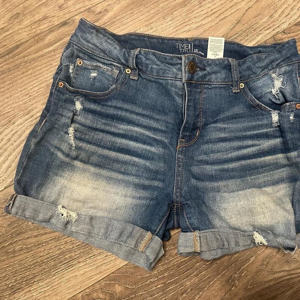 Time-and-tru Women's Blue and Navy Shorts